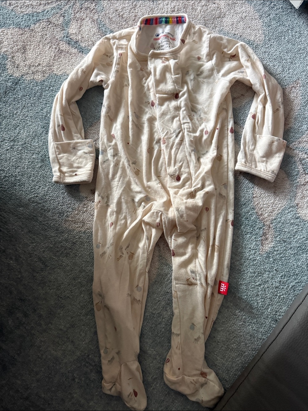 Neutral Beige Footed One-Piece Pajama
